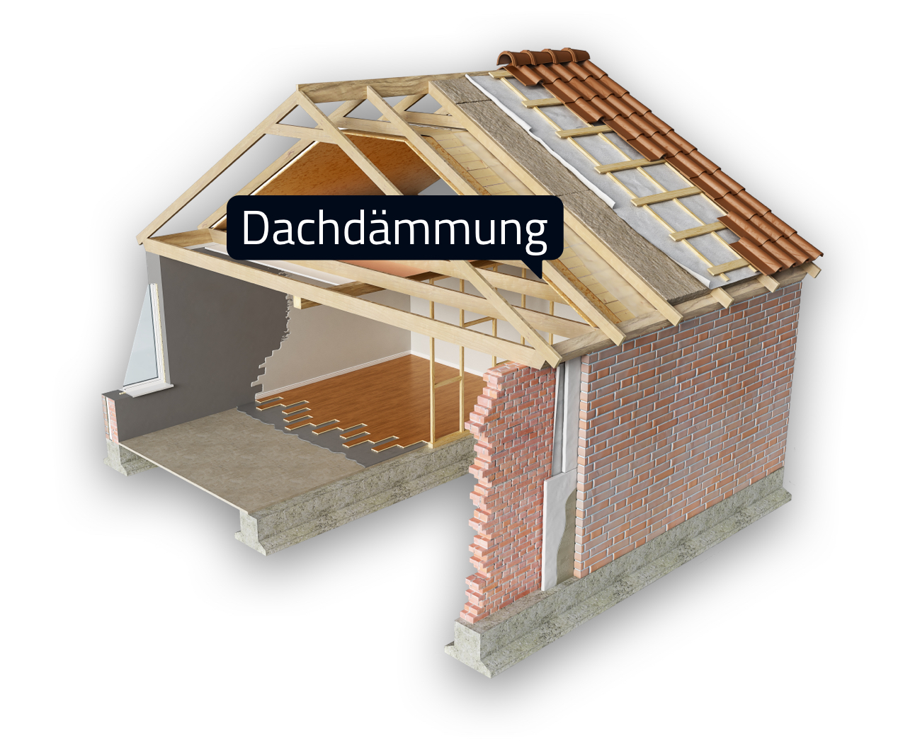 Symbolbild: Rohbau offenes Haus | Dachdämmung | DämmRaum in Appenweier